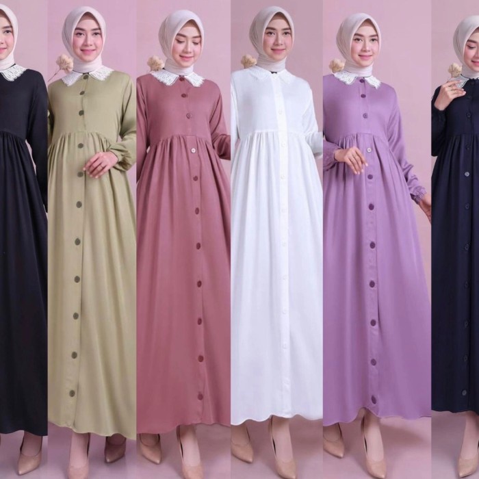 New Trend Style Gamis katun putih / gamis katun hitam / baju umroh /gamis polos katun