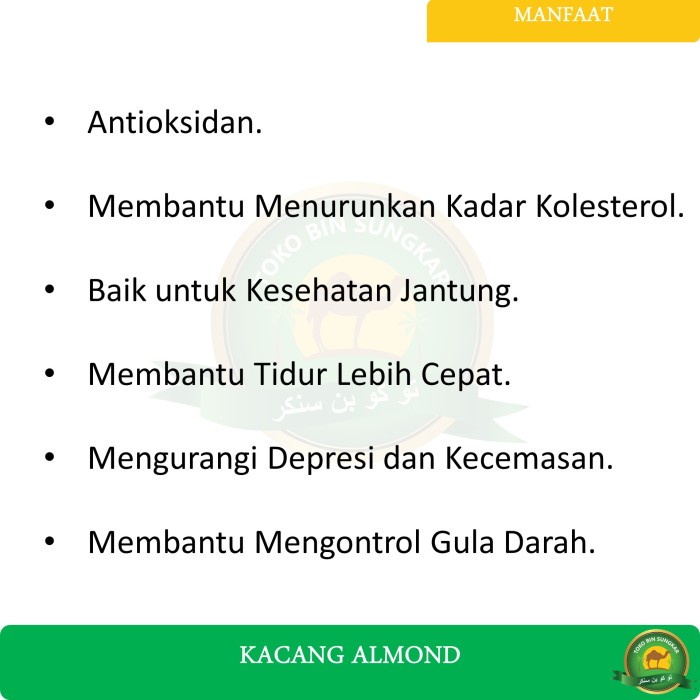 

✨Ready Stok✨ - Almond Kupas Panggang Original / Roasted Almond Plain - 1 kg