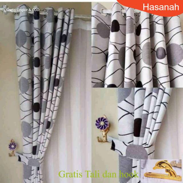 Gorden blackout/Gorden motif bolak balik abu hitam