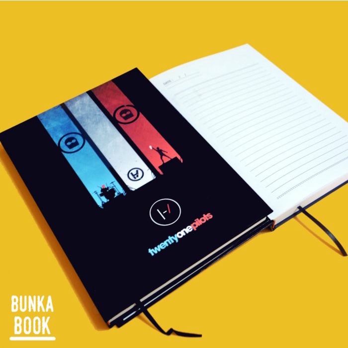 

✨BISA COD✨ -Note Book Twenty One Pilots Hardcover Kertas Bergaris A5