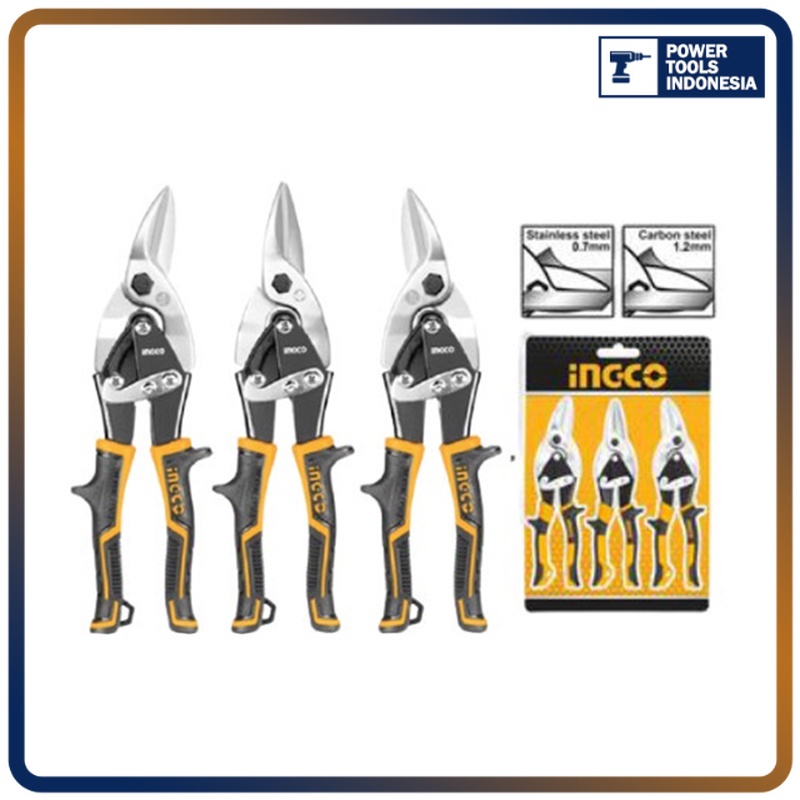 

Aviation Snip (10") INGCO HTSNK0110 - Gunting Baja Ringan Holo Hollow