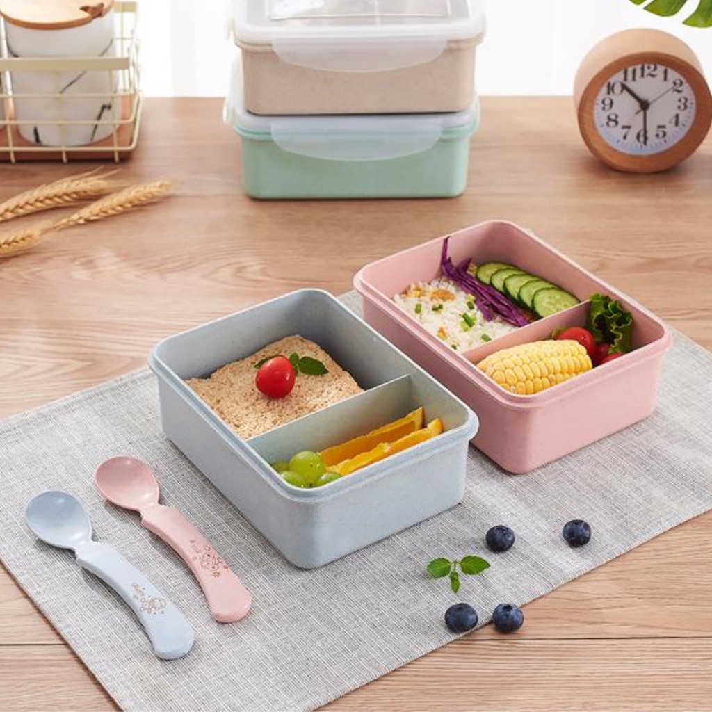 Either.Id - Kotak Tempat Makan / Lunch Box / Bpa Free / PP Jerami Gandum / Bento Set / Tepak makan anak  / tempat makan anak/ souvenir ulta / souvenir ulang tahun