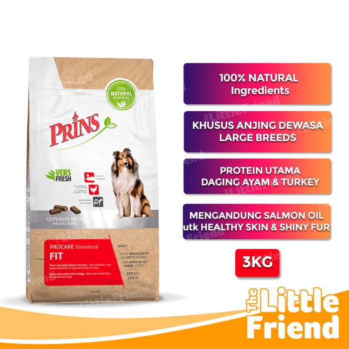 Makanan Anjing Dewasa Kibble Large Breeds PRINS PROCARE STANDARD FIT