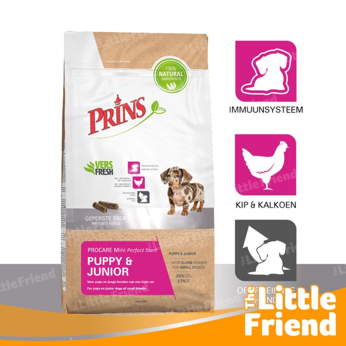 Makanan Kibble Anjing Kecil PRINS MINI PUPPY JUNIOR PERFECT START