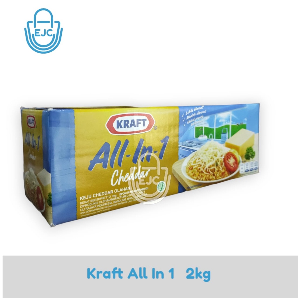 

[EJC] KEJU KRAFT ALL IN ONE KEJU PARUT CHEDDAR 2KG | KRAFT ALL IN 1 CHEDDAR CHEESE 2 KG