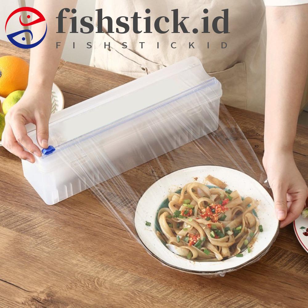 Fishstick Dispenser Bungkus Plastik 1Pcs Aman Dengan Slide Cutter Refillable Adjustable Wrap Storage Box