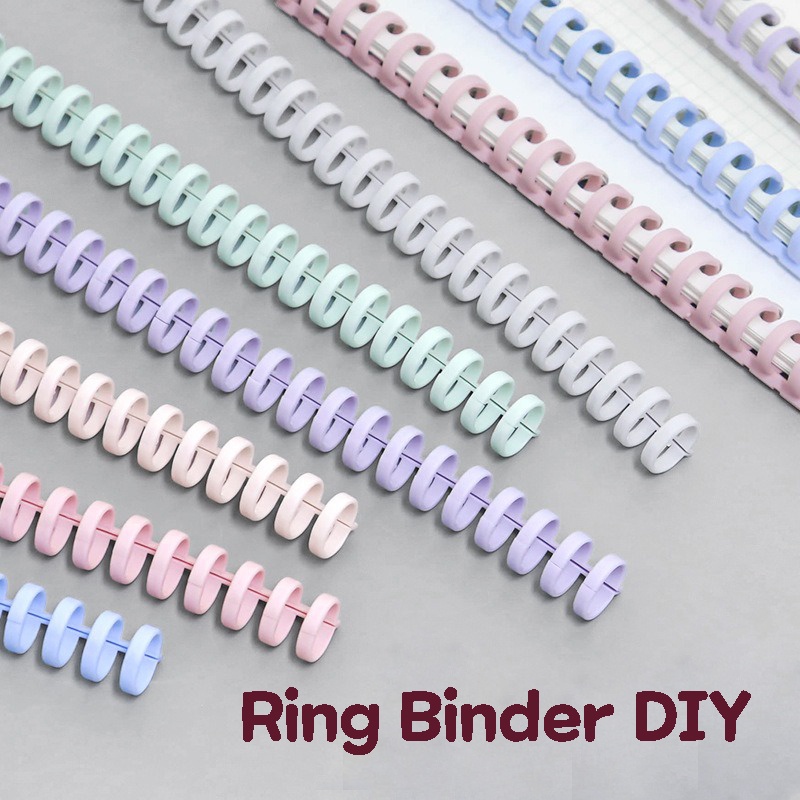 [Grosir] DIY Ring Binder Spiral Plastik Strip Binding Jilid Bahan Plastik Warna Macaron Lucu Buku Ku