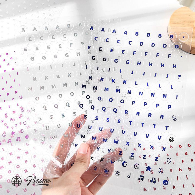 

sticker letter tulisan huruf - untuk binder 3ring journal diy - bahan transparan [thehanscorner] 3