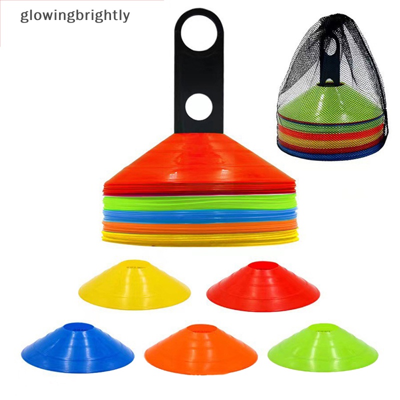 [glowingbrightly] 10pcs Agility Training Disc Cone Multi Sport Training Space Cones Marker Disc TFX