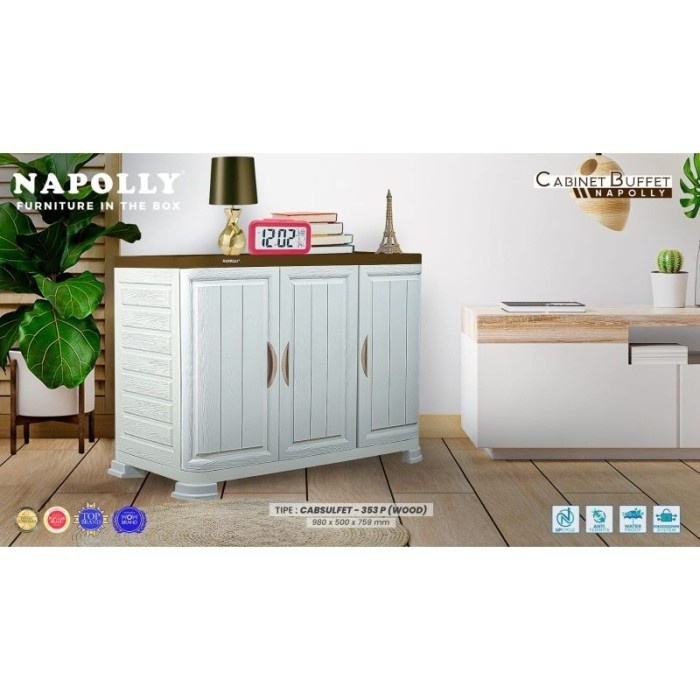 [instant] BUFET TV CABINET PLASTIK NAPOLLY CABSULFET 353 ANTI RAYAP