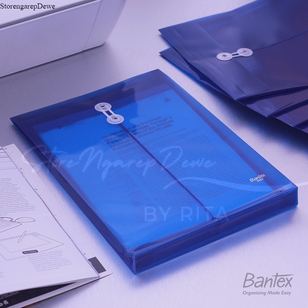 

Map Plastik Tali Bantex Folio F4 Trendy String Envelope Portrait 3223 01G Blue Barang kondisi baru real Bantex original