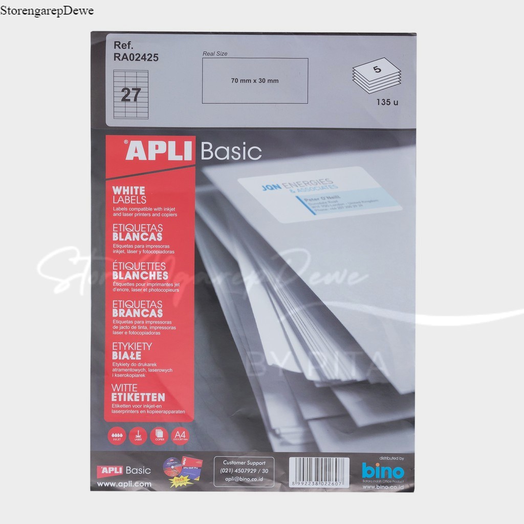 

APLI Label Basic A4 70 X 30MM 135 unit #RA02425 Barang kondisi baru real Bantex original
