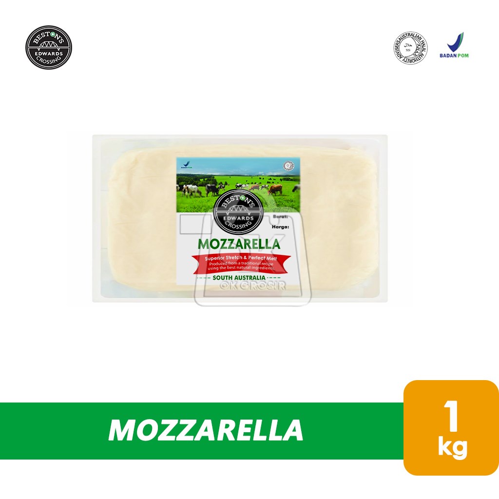 

Keju Mozzarella Block Beston Edwards Crossing Mozarela (1 kg)