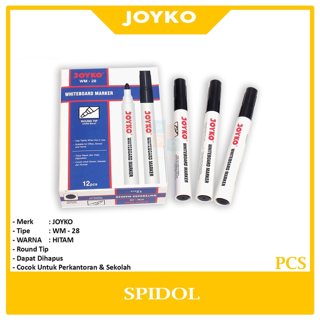 

JOYKO - Spidol Non Permanet WM-28 Hitam - Pcs