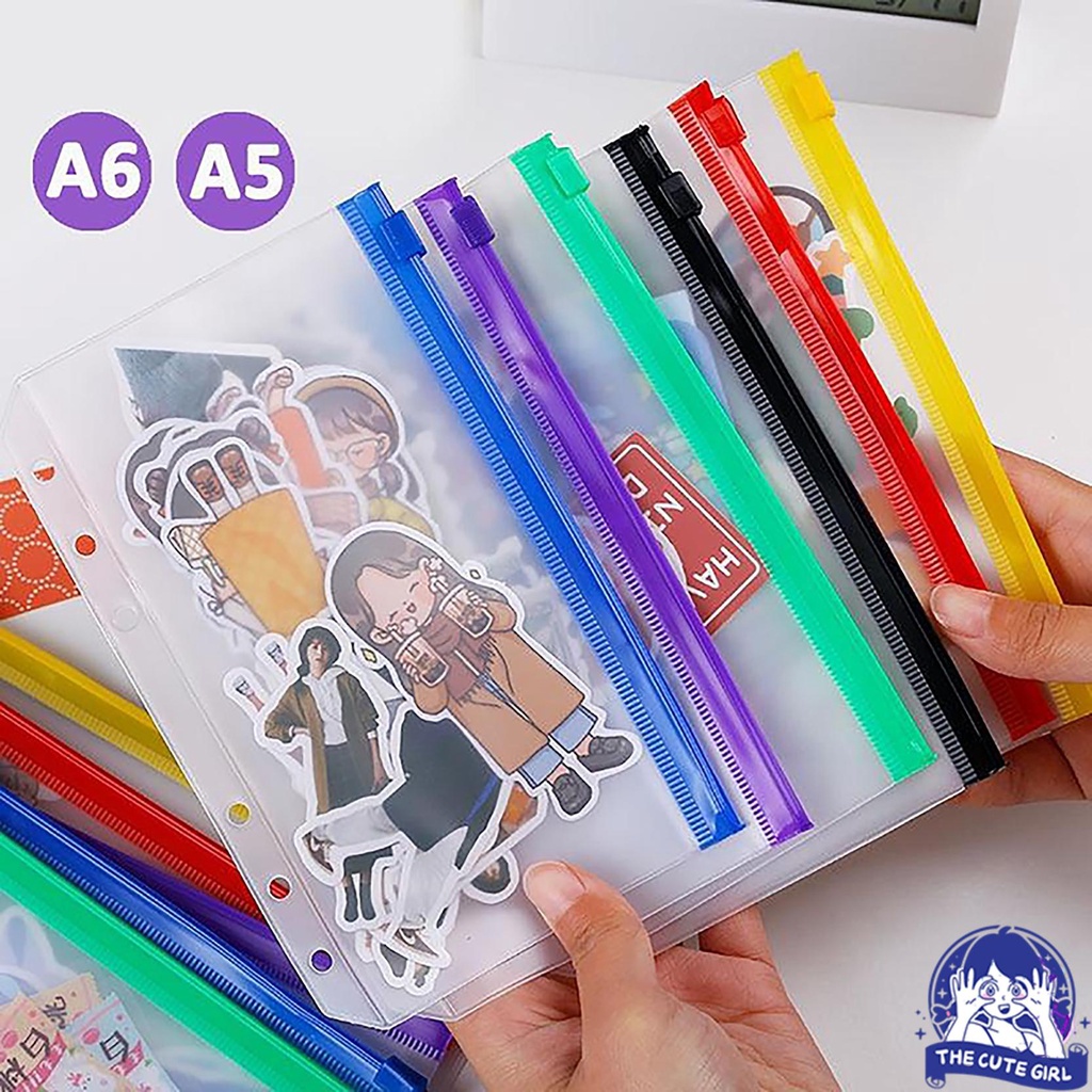 

ZIPLOCK BINDER /ZIPLOCK SLEEVE WARNA WARNI BINDER A6 ZIPLOCK KANTONG ZIPPER BINDER A5 A6 CARD LOOSE LEAF - Stzionario