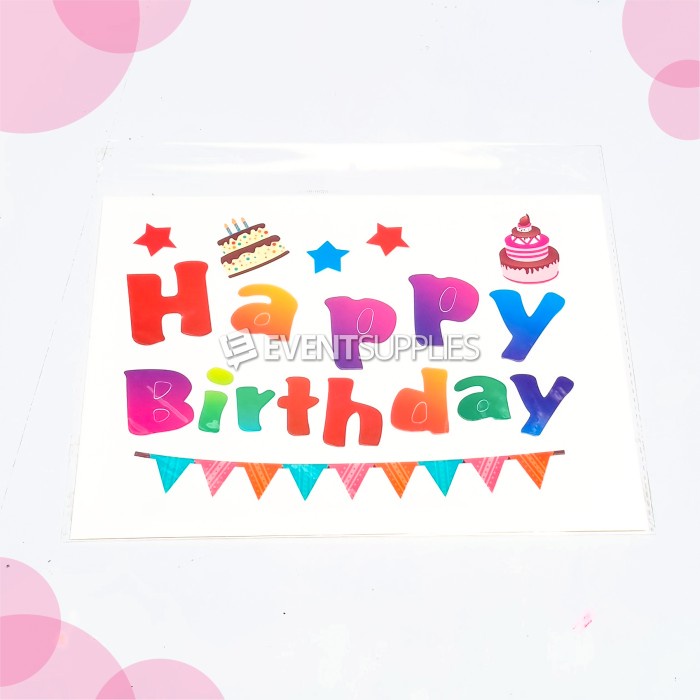 

REINALDO SALE !!! Sticker Cutting Happy Birthday Balon PVC - Warna-warni