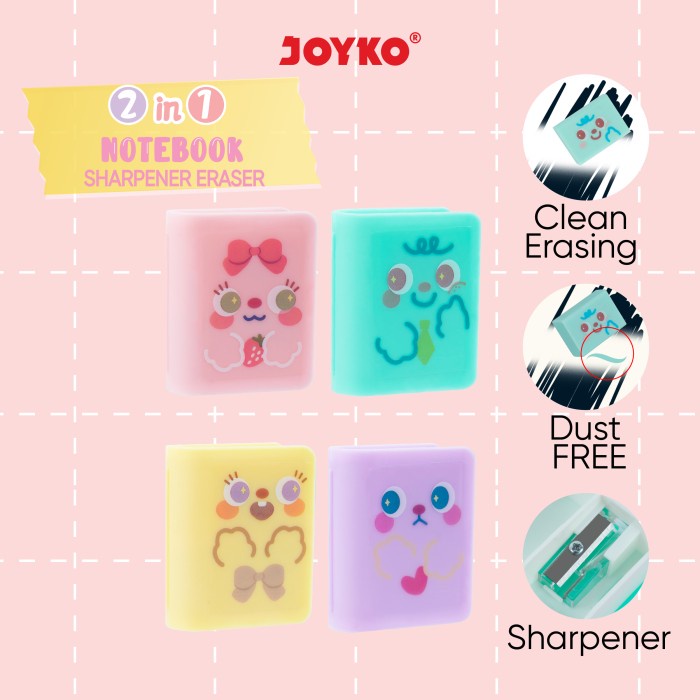 

Notebook Sharpener Eraser 2 in 1 Rautan dan Penghapus Joyko ER-131