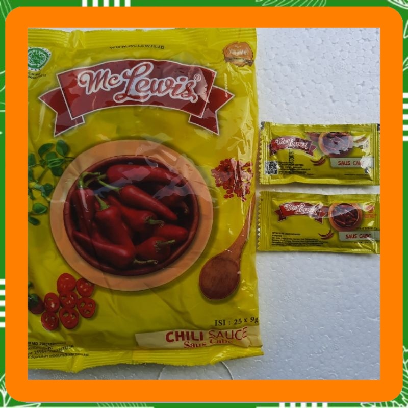 

Saus cabe mc lewis sachet 9 gram isi 25 sachet chili sauce 250 gram Best Seller