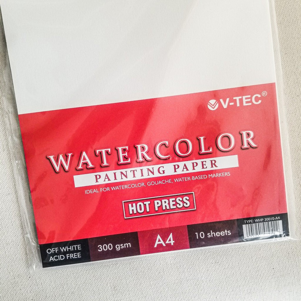 

V-TEC WATERCOLOR PAINTING PAPER HOT PRESS WHP30010A4