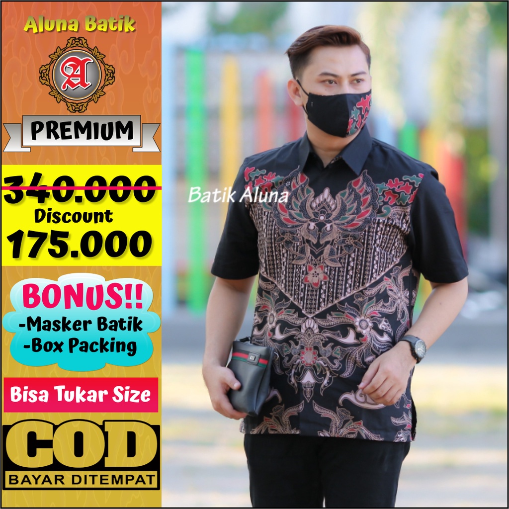 BATIK KEREN DESAIN BARU STYLE JAWA /Batik Pria Lengan Pendek Premium Full Furing Modern Original  Ke