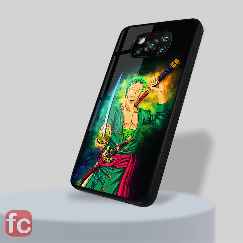 Custom Case Glossy Poco X3 Pro Nfc |AA30| Xiaomi Poco x3 Tpu Efek Kaca Anime One Piece Zoro
