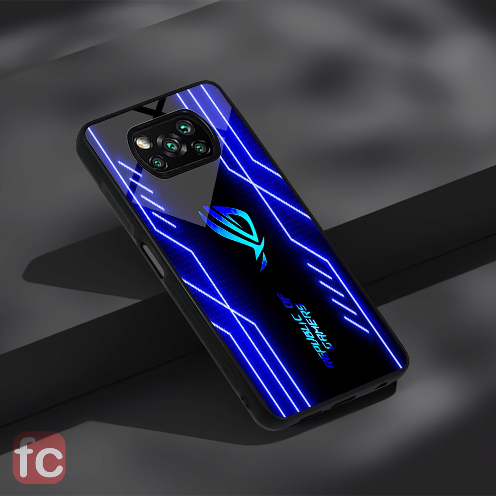 Custom Case Glossy Poco X3 Pro Nfc |FR39| Poco x3 Tpu Efek Kaca ROG