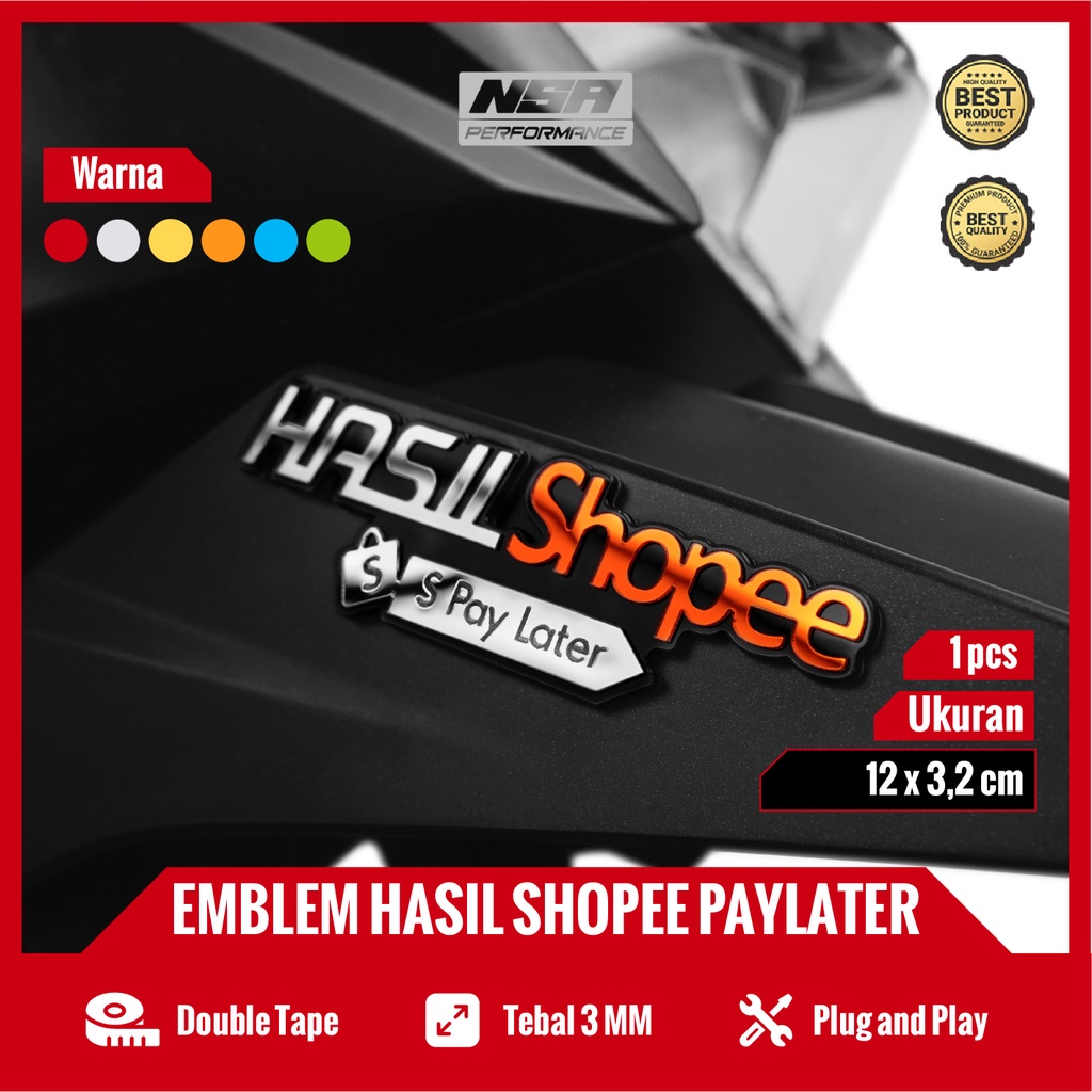 NSA Emblem Hasil Shopee Pay Later Logo 1pcs Hasil Shopee Spay Later Bukan Sticker Atau Stiker Hasil