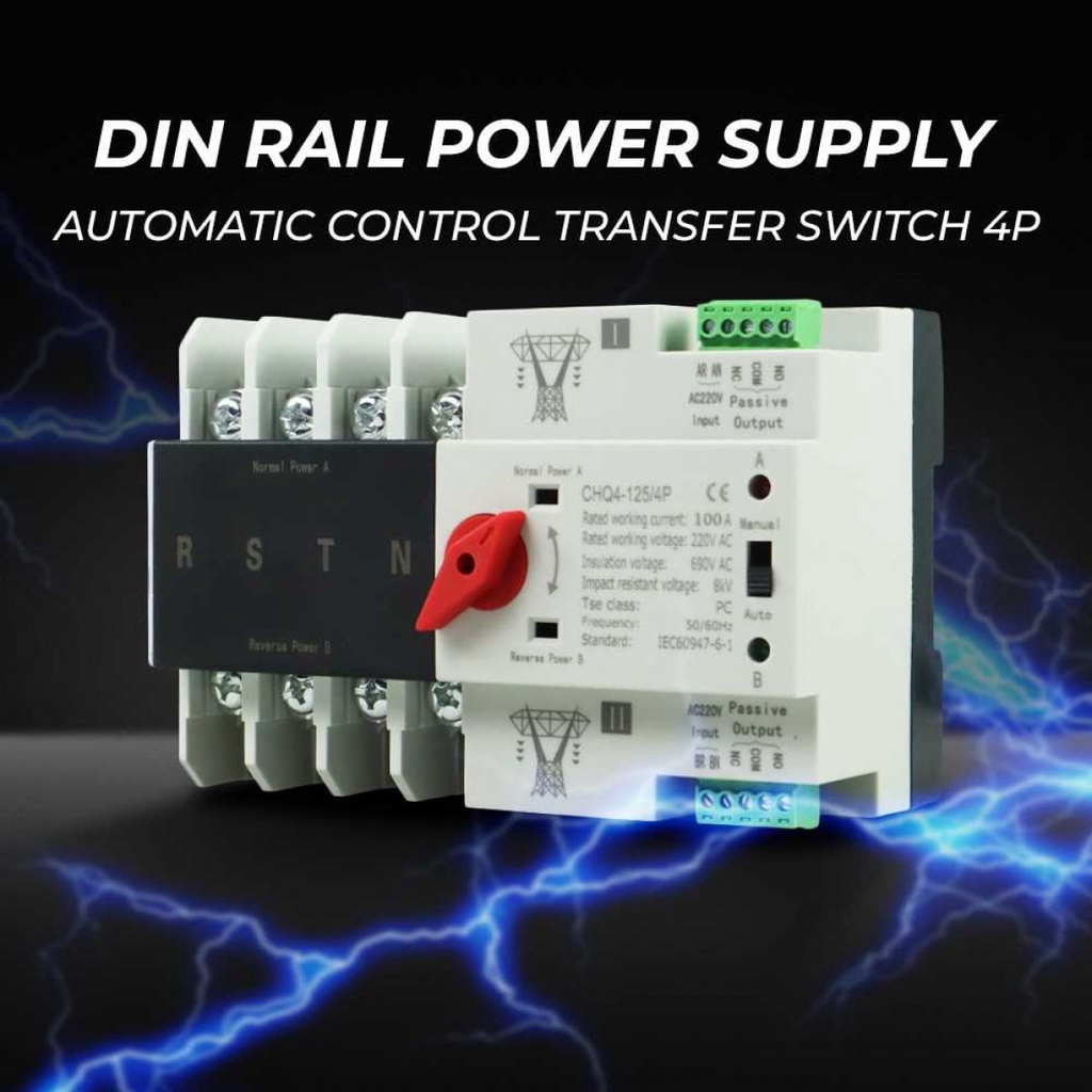 Saklar 4 Phase Transfer Kontrol Otomatis Manual Din Rail Power Supply