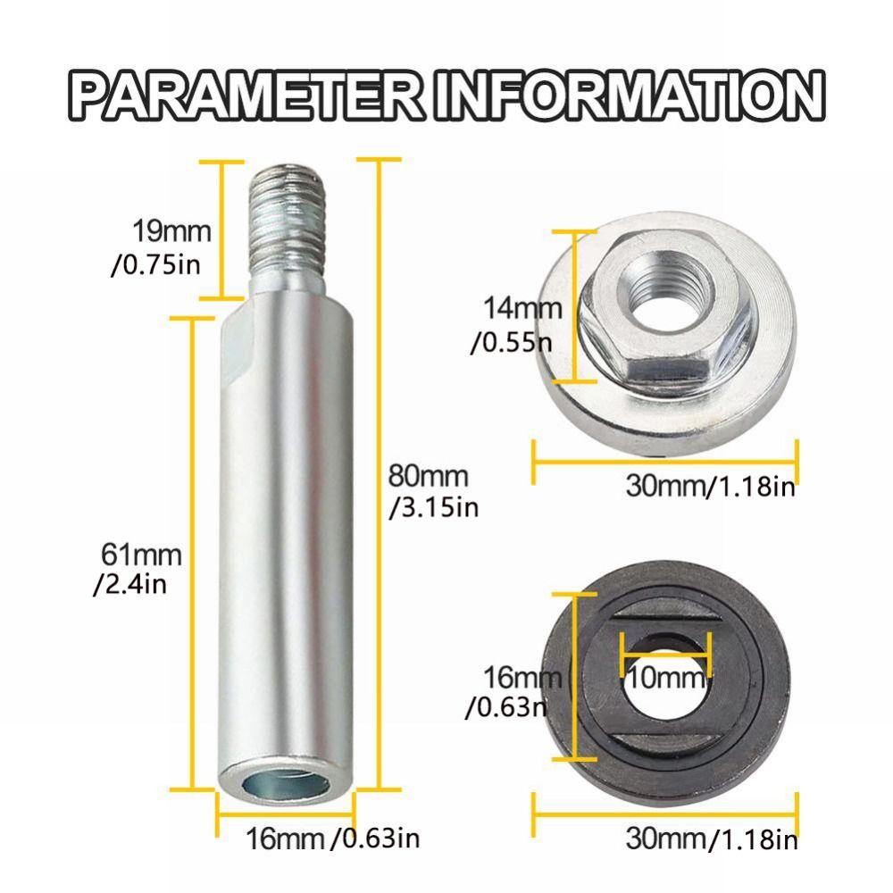 Nickolas1 Adapter Extension Rod 80mm M10 Untuk Pad Poles Sambungan Gerinda Adapter Polisher Aksesoris Adapter Shaft Mur Ekstensi Shaft