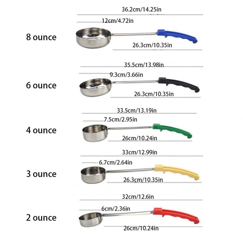 [Elegan] Sendok Oles Pizza Tahan Panas Gagang Panjang Praktis Dengan Lubang Sendok Takar Stainless Steel Flat Bottom