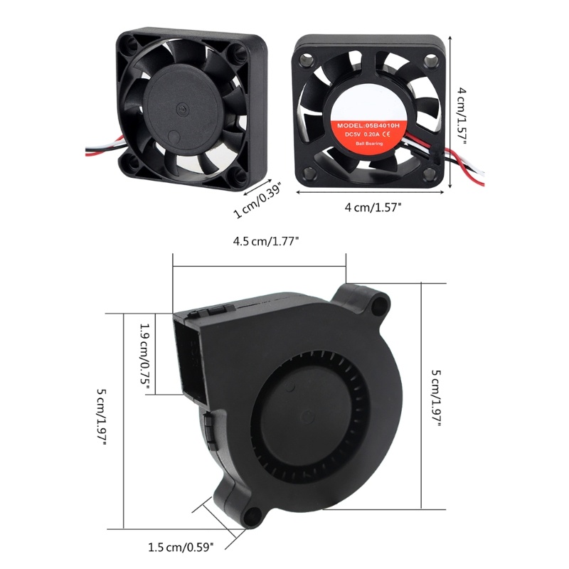 Zzz Printer 3D Part50154010Kipas Blower 5V Turbo Cooling Fan 50x15mm 40x10mm Kipas