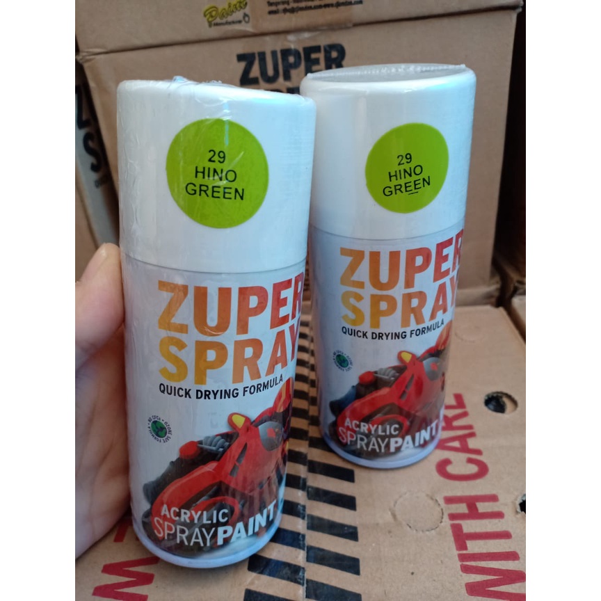 Zuper Spray Paint Pilok Pilox Warna Hino Green / Hijau Hino / Hijau Muda (P 29) 150cc/150ml