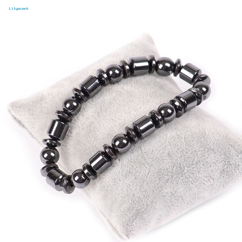 Lilyscent Biomagnetic Multi-shaped Black Hematite Stone Gelang Magnet Kesehatan Penurunan Berat Badan