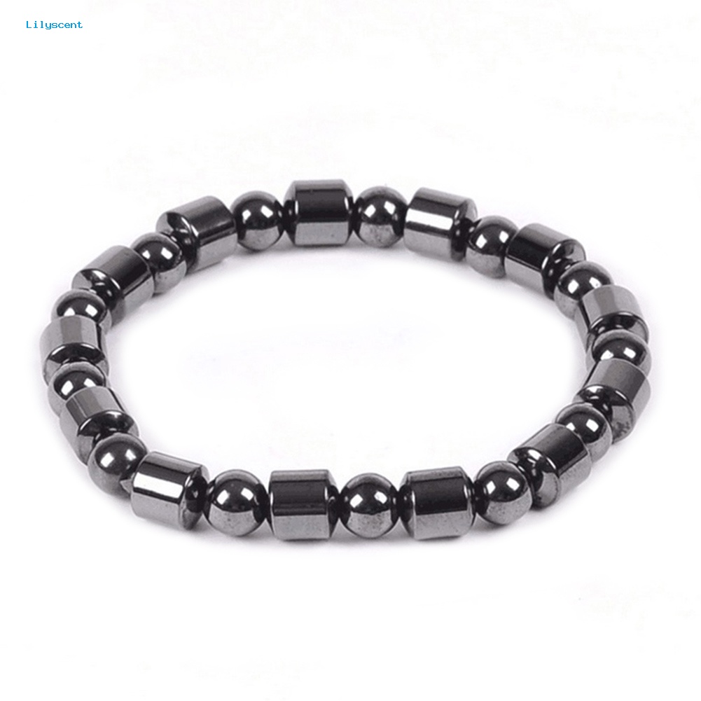 Lilyscent Biomagnetic Multi-shaped Black Hematite Stone Gelang Magnet Kesehatan Penurunan Berat Badan