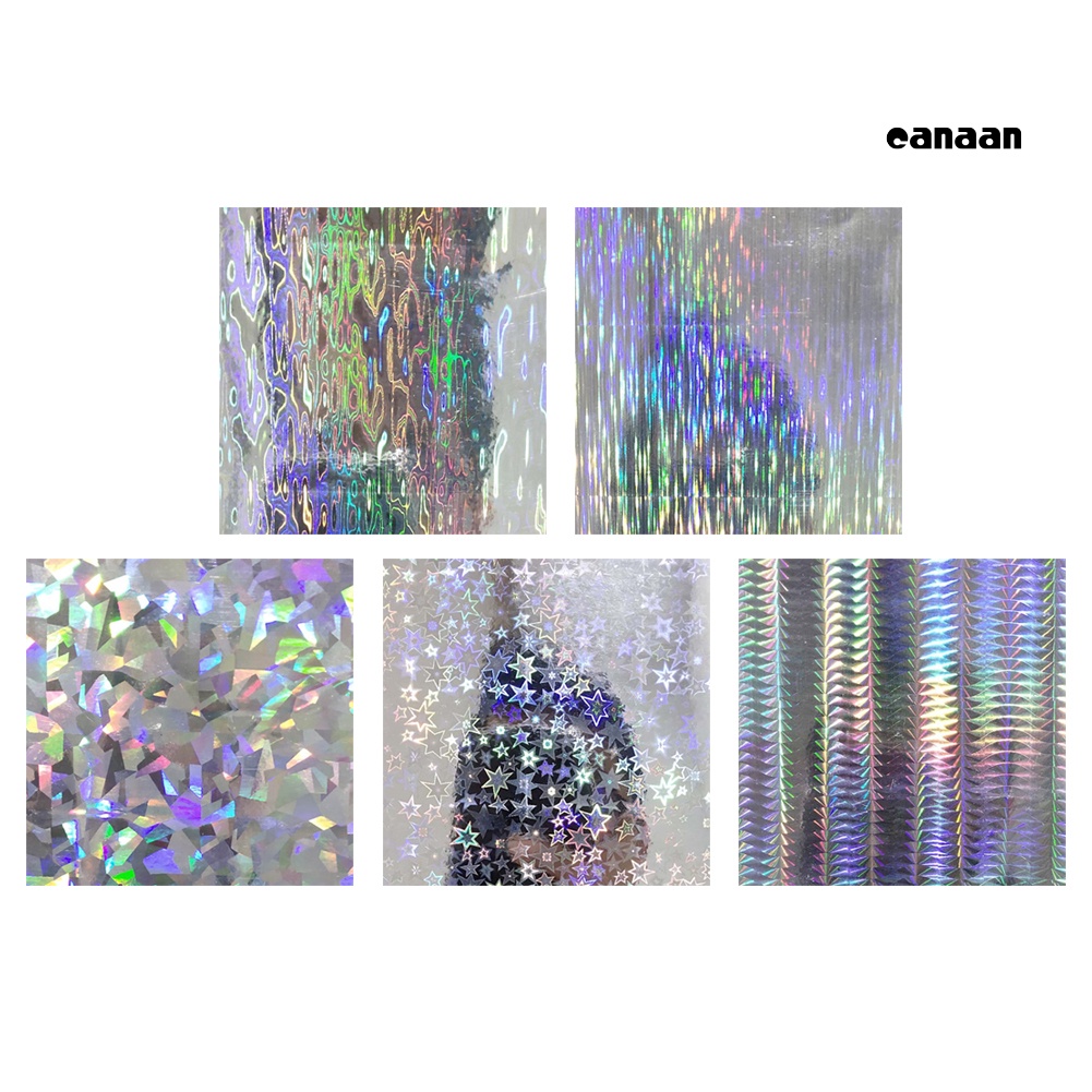 Cnn-10pcs Motif Geometri Hologram Tape Perekat Film Flash Fishing Lure Sticker