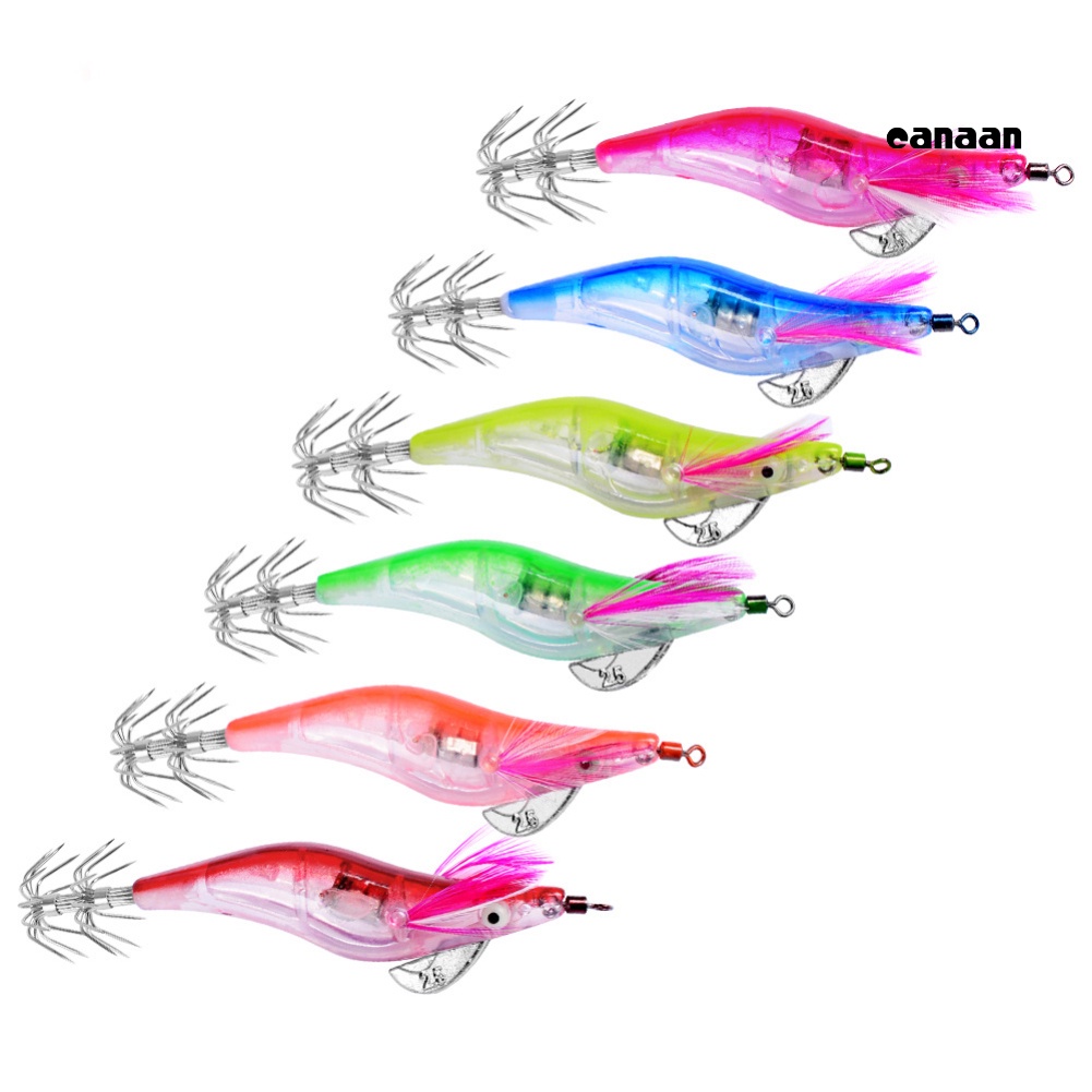 Cnn-6pcs Elektronik Lampu LED Malam Memancing Umpan Udang Jigs Umpan Fish Tackle Set