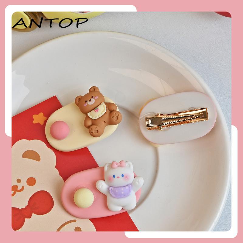 [Antop Termurah] Klip Duckbill Oval Manis Lucu Bib Kartun Jepit Rambut Beruang Kecil Kucing Anjing Klip Samping