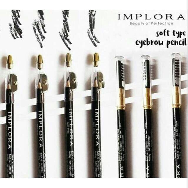 [BPOM] IMPLORA Eyebrow Pencil 2.5g | Soft Brow | Eye Pensil Alis Serut Rautan
