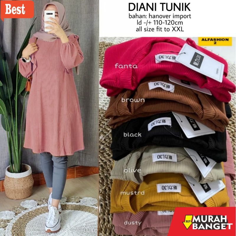 Tunik jumbo terbaru untuk wanita- diani long tunik alfashion tunik import tunik kaos tunik jumbo ld 