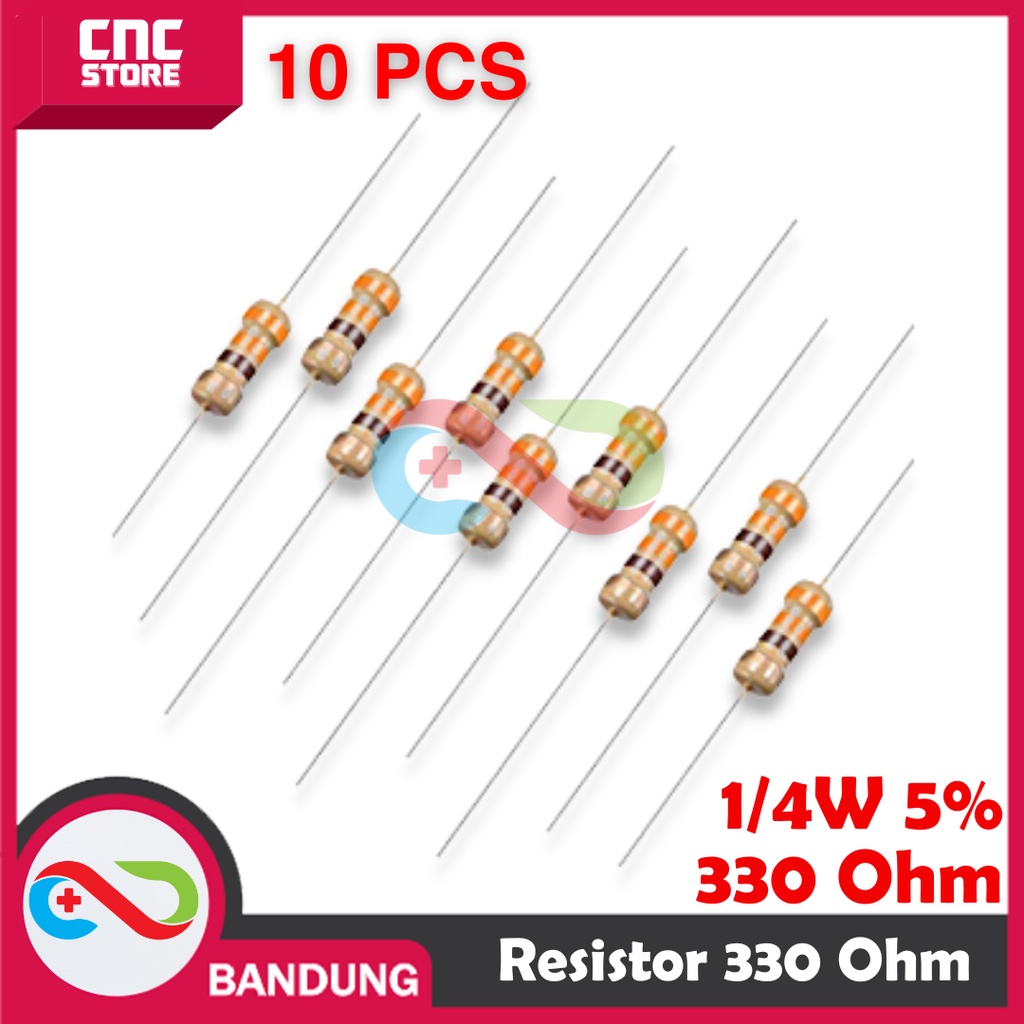 10X RESISTOR 330 330OHM 1/4W 5% METAL FILM