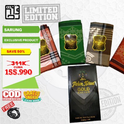 Sarung Tenun Pohon Kurma Gold Balian Arabi Madinah Premium Lembut ST