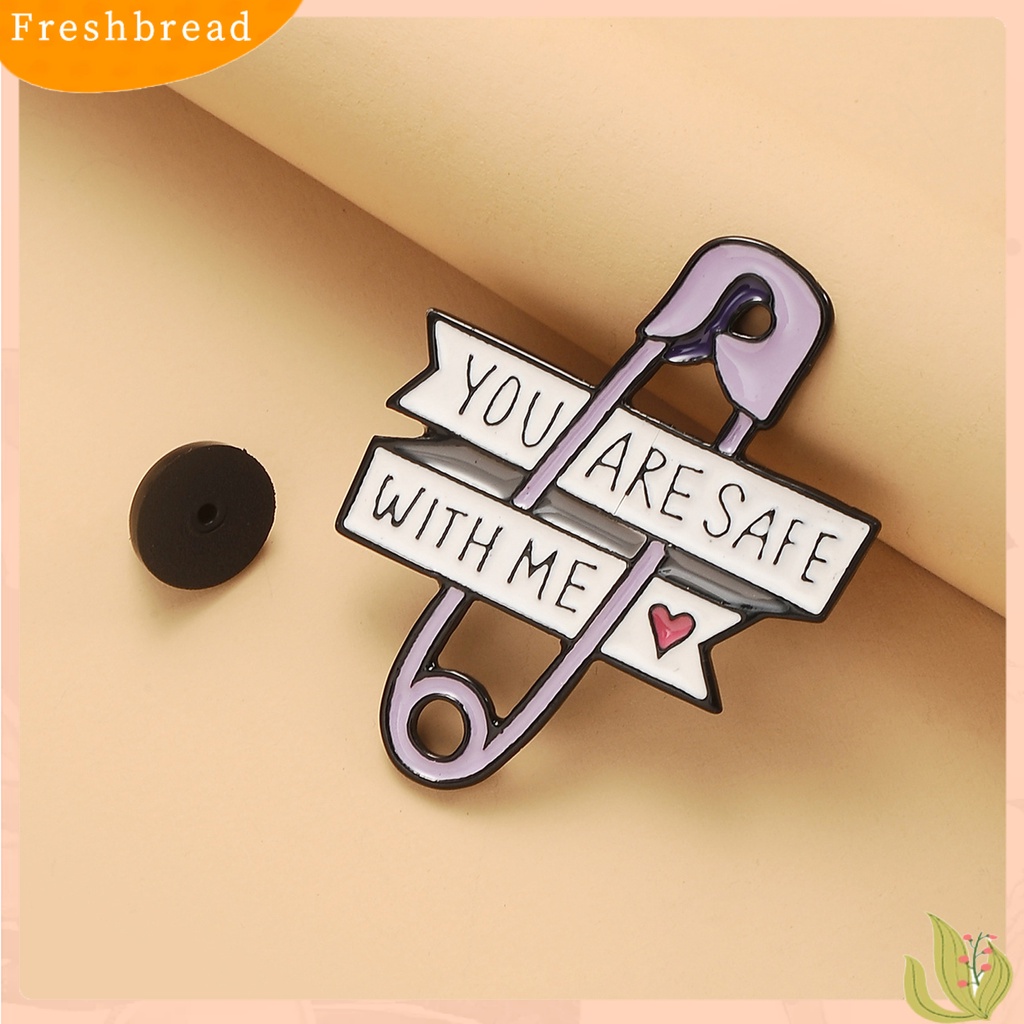 &lt; Freshbread &gt; Anda Aman Dengan ME Cinta Kertas Klip Bros Kerah Pin Lencana Aksesori Pakaian