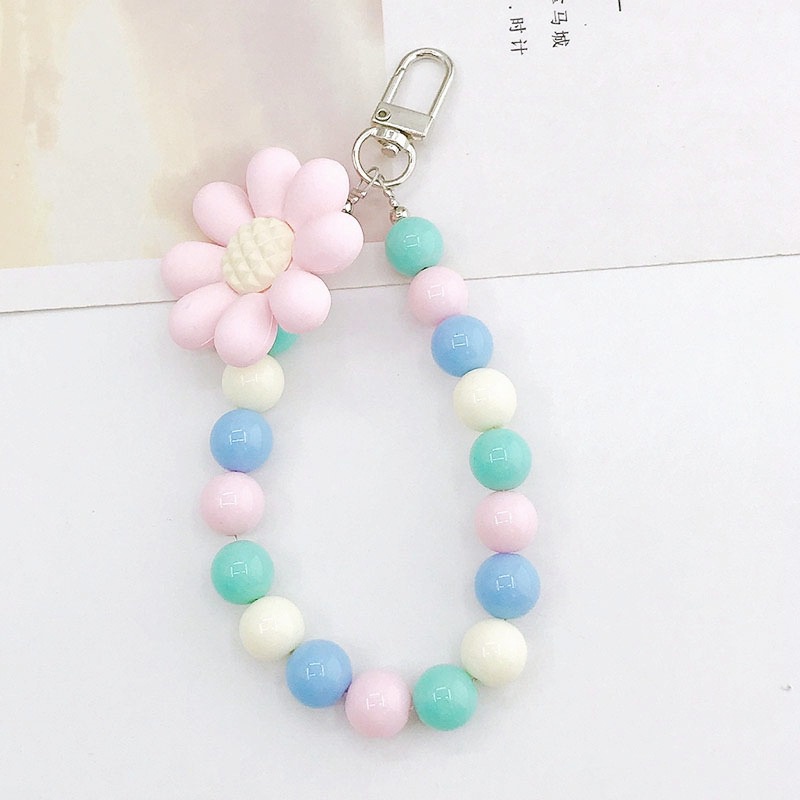 3d Macaron Color Sunflower Mix Colors Beads Rantai Anti Hilang Untuk iPhone Untuk Android Untuk OPPO Untuk VIVO Untuk Huawei Untuk Xiaomi Untuk Redmi Untuk Samsung Semua Ponsel Earphone Case DIY