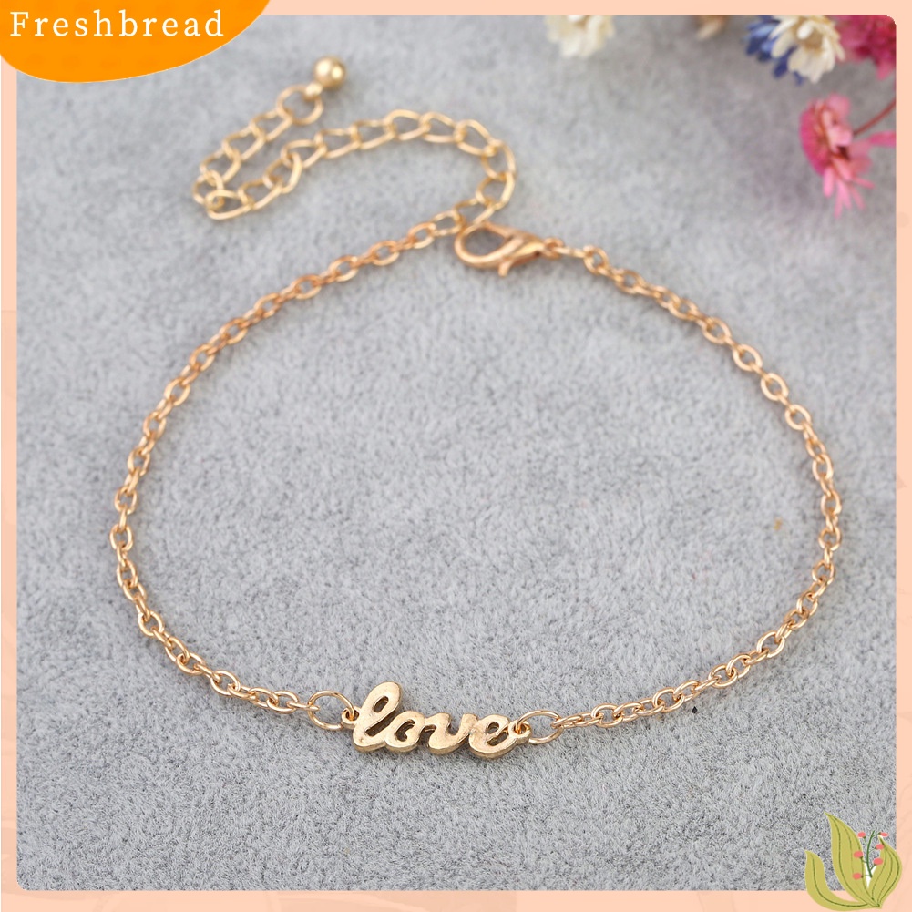 &lt; Freshbread &gt; Cinta Surat Pesona Wanita Musim Panas Barefoot Perhiasan Kaki Gelang Kaki Ankle Chain