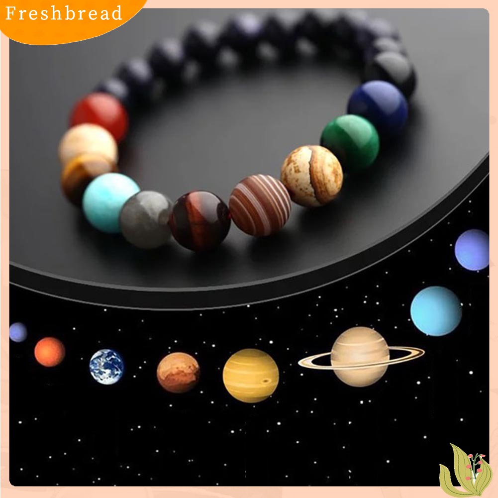 &lt; Freshbread &gt; Mode Semesta 8planet Manik-Manik Gelang Bangle Pasangan Perhiasan Elastis Hadiah