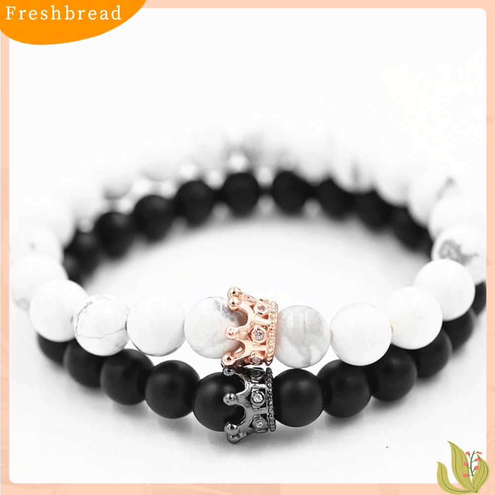 &lt; Freshbread &gt; Gelang Manik Batu Mahkota Unik Wanita Pria Lover Fashion Jewelry Decor Gift