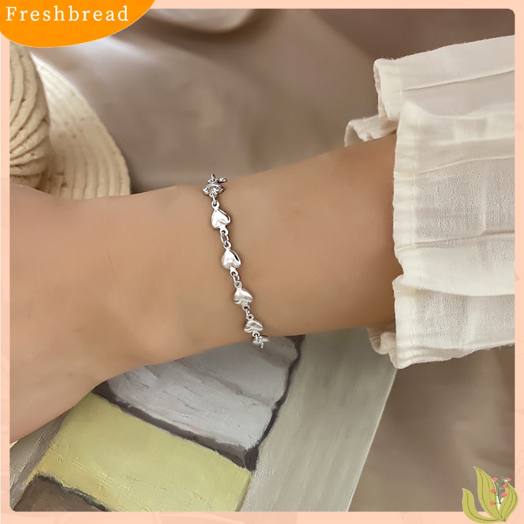 &lt; Freshbread &gt; Wanita Gelang Adjustable Manis Romantis Terang Luster All-match Dekorasi Hadiah Ulang Tahun Penuh Cinta Hati Rantai Gelang Pesona Perhiasan Untuk Pacaran