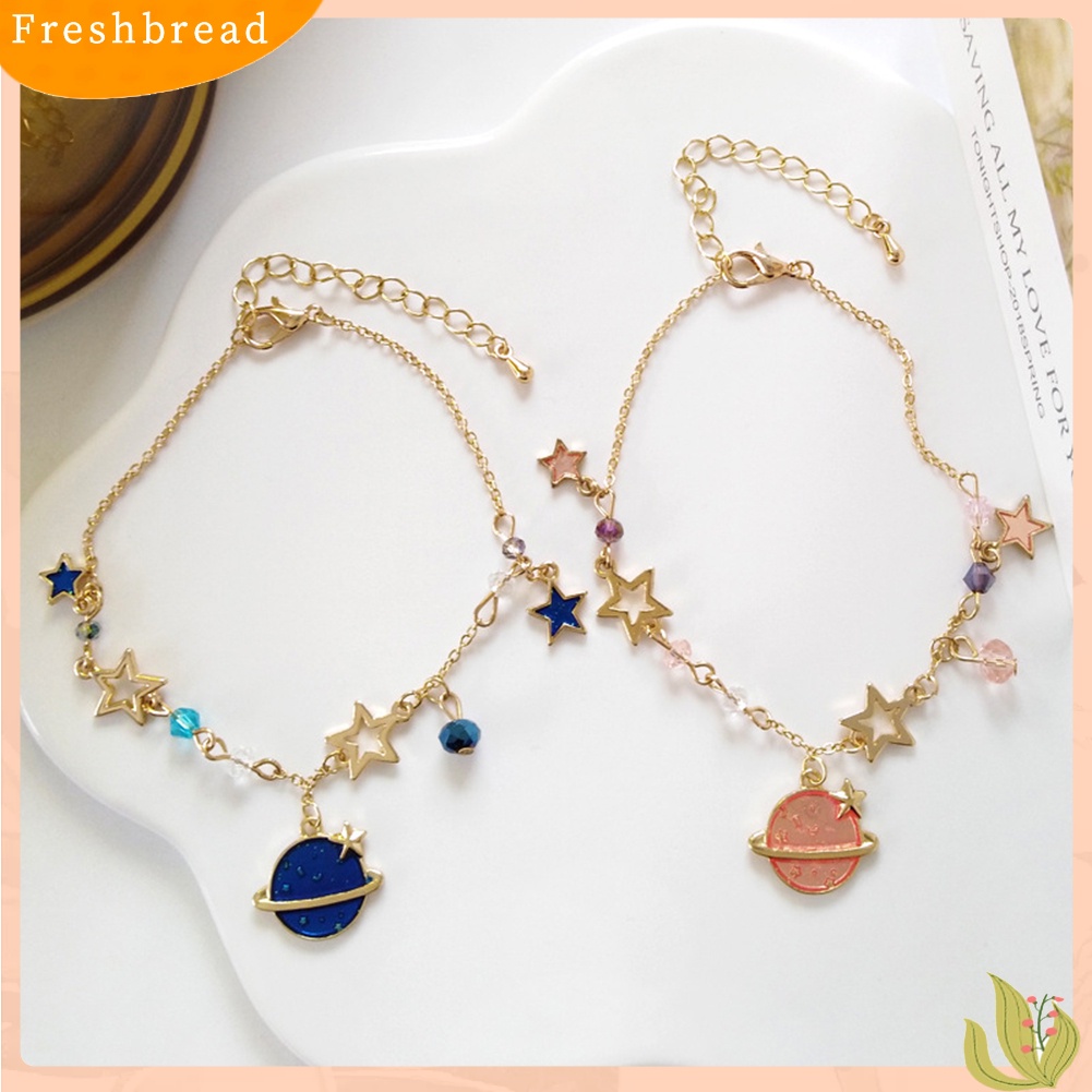 &lt; Freshbread &gt; Wanita Bintang Planet Menjuntai Faux Quartz Gelang Bangle Pesta Pernikahan Perhiasan Hadiah