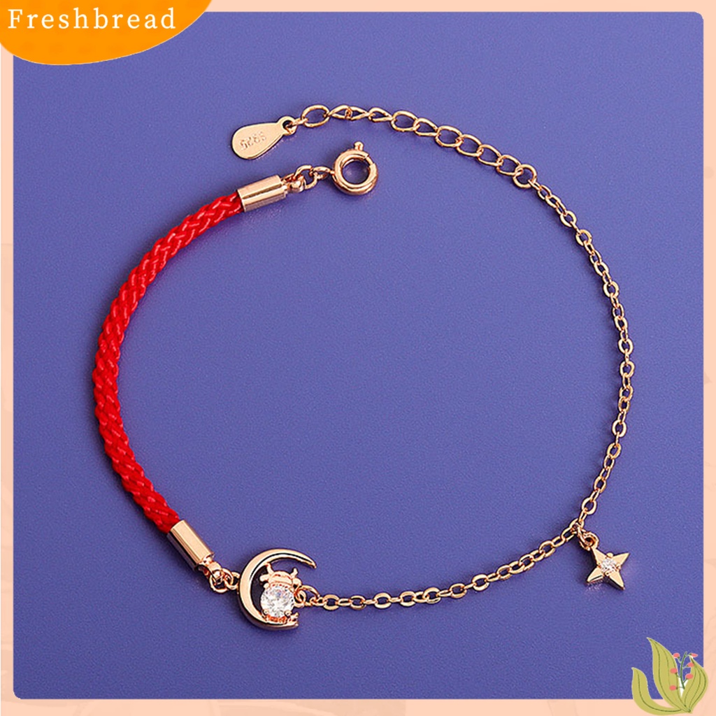 &lt; Freshbread &gt; Tali Merah Braided Bangle Desain Sapi Gelang Rantai Adjustable Wanita Fashion Perhiasan Hadiah Untuk Pesta