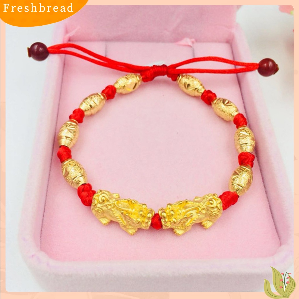 &lt; Freshbread &gt; Unisex Feng Shui Amulet Pi Xiu Pesona Manik-Manik Dikepang Tali Gelang Bangle Hadiah